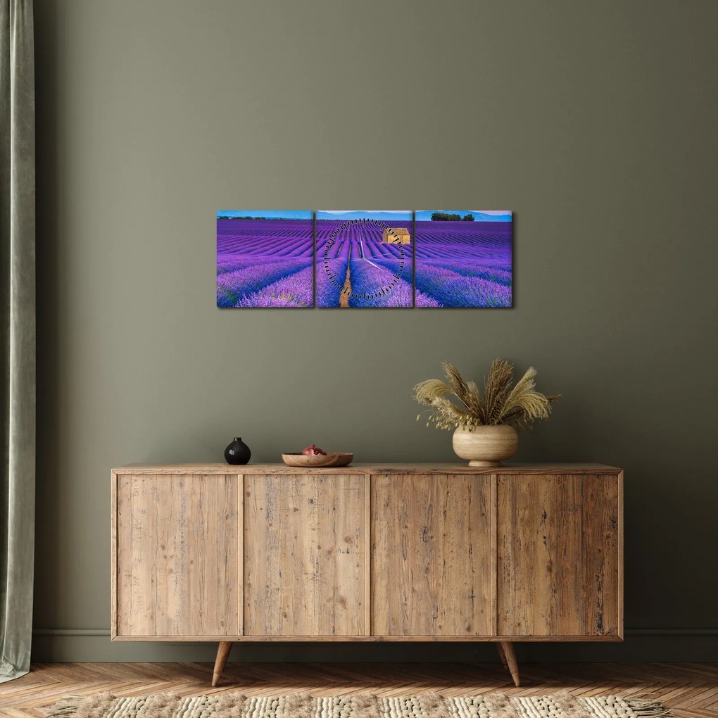 Kép - Levendula mező (órával) (90x30 cm)