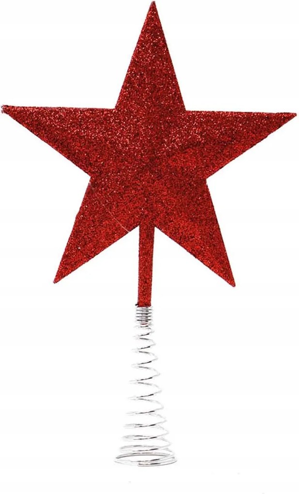 Karácsonyfa csillag piros 23 cm Karácsony