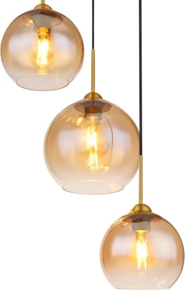 Globo 15788-3H - JAMESSA kábelen függő csillár 3xE27/60W/230V, sárgaréz