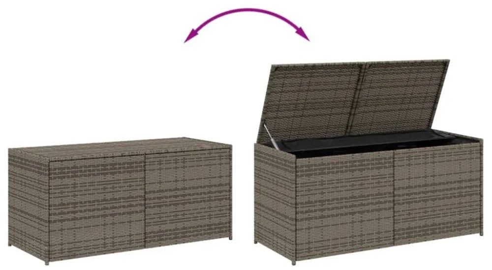 szürke polyrattan kerti tárolóláda 283 L