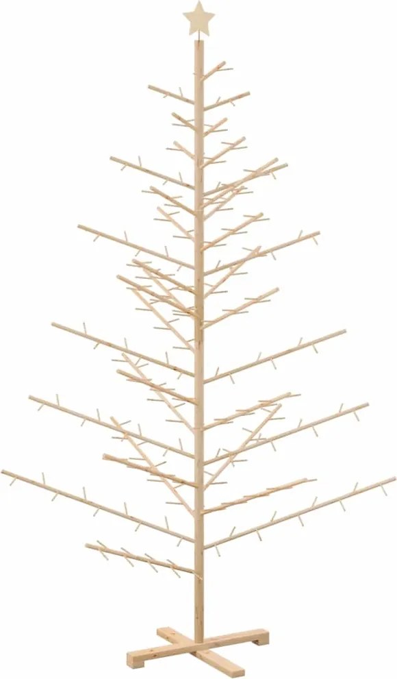 vidaXL Fából készült Karácsonyfa Természetes 210 cm Tömör fenyőfa
