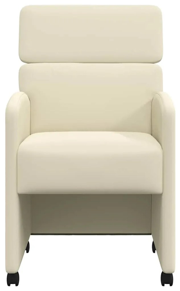 vidaXL Kerekes Étkező Székek 2 pcs Krém 58 x 65 x 98 cm Műbőr