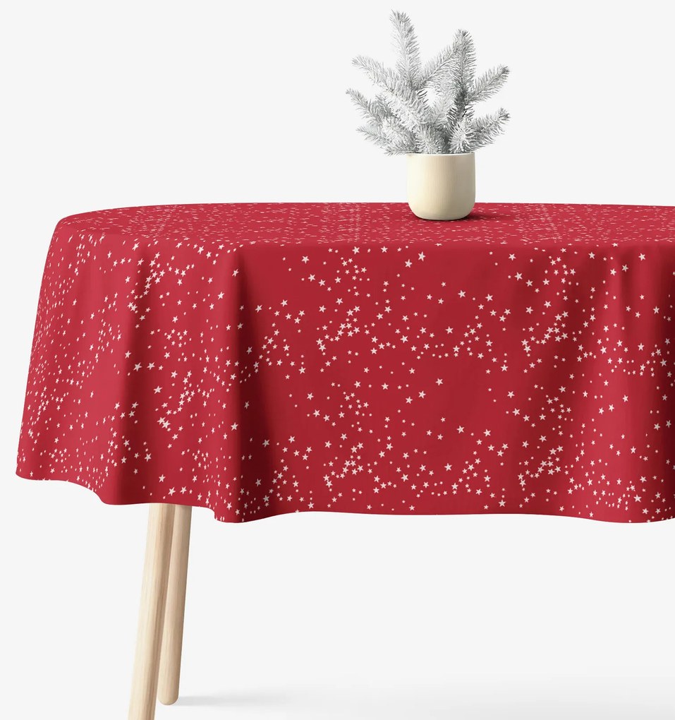 Goldea ovális terítő valencia - csillagok piroson 140 x 180 cm