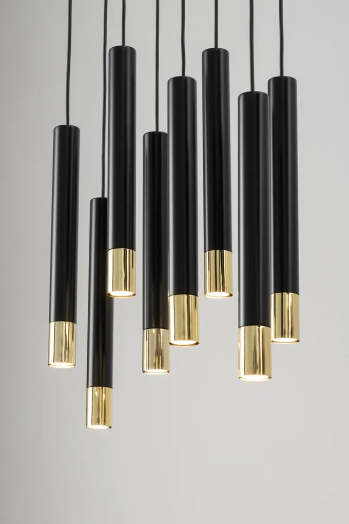 SIGMA LIGHTING 33398 SOPEL Többágú Függesztett Lámpa Fekete, Arany GU11 IP20