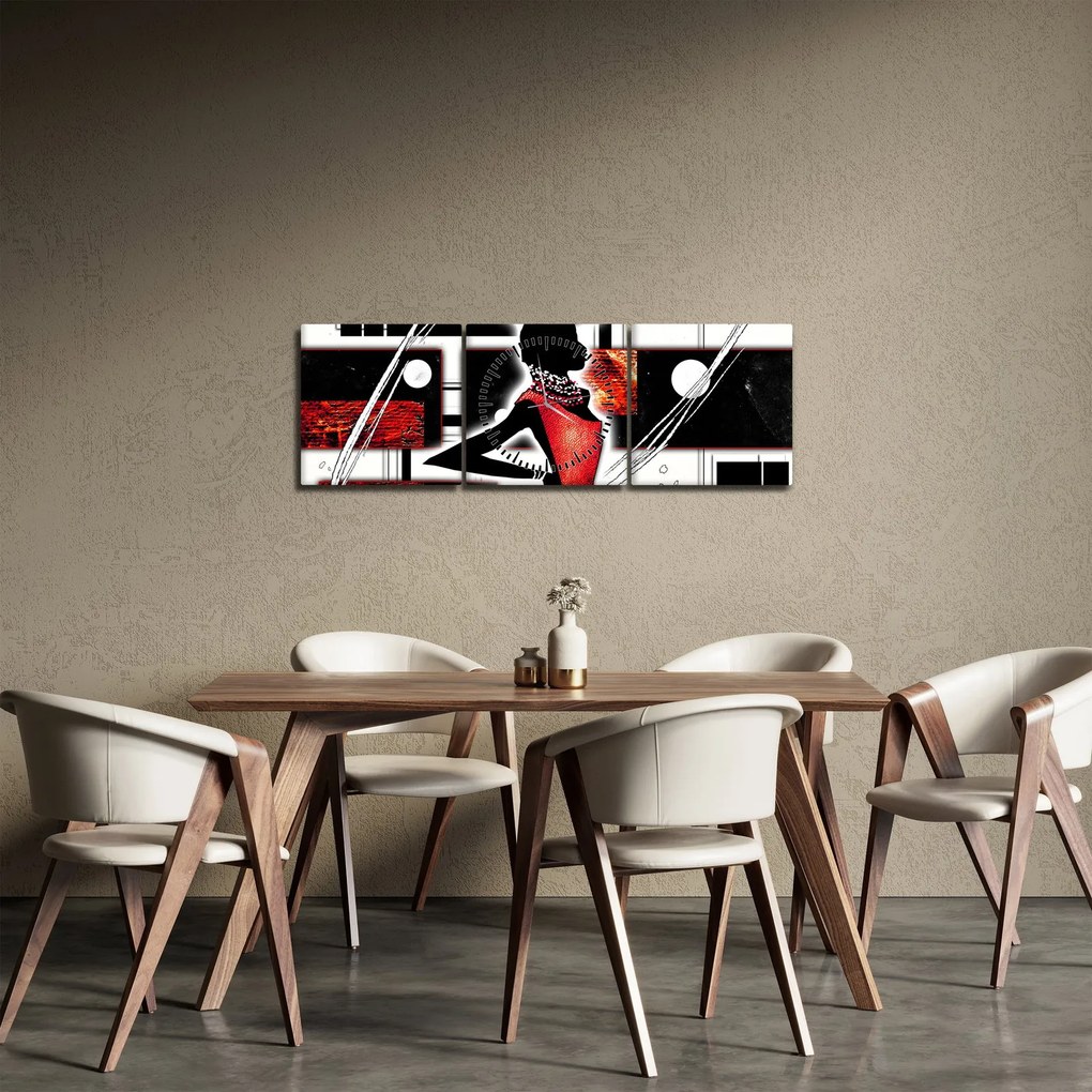 Egy ősi hölgy képének festménye (órával) (90x30 cm)
