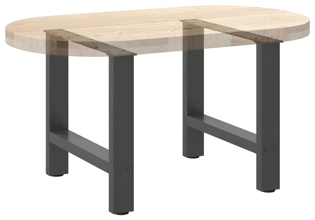2 db antracitszürke acél dohányzóasztal láb 50x(42-43) cm