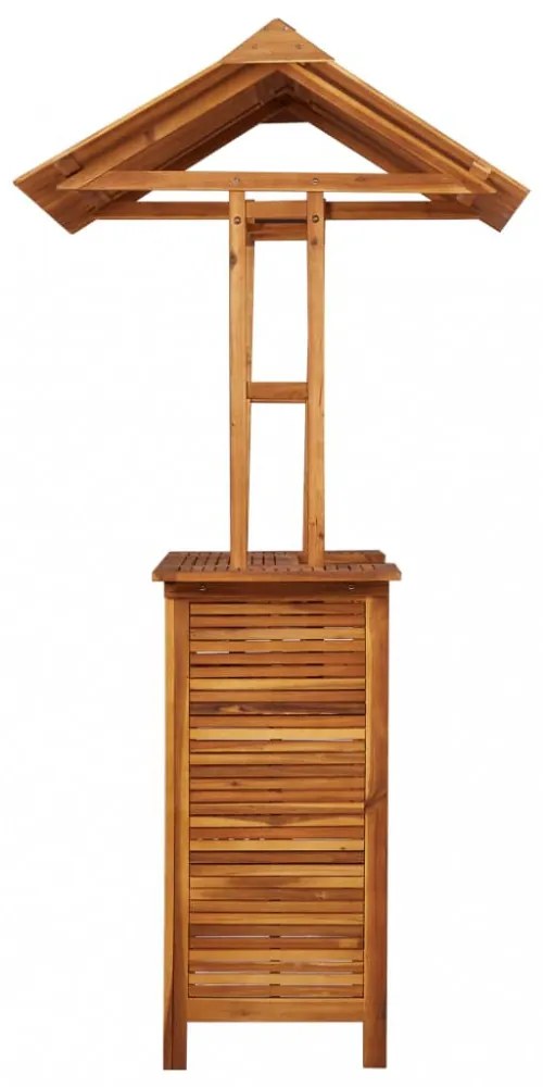 tömör akácfa kültéri bárasztal tetővel 113x106x217 cm