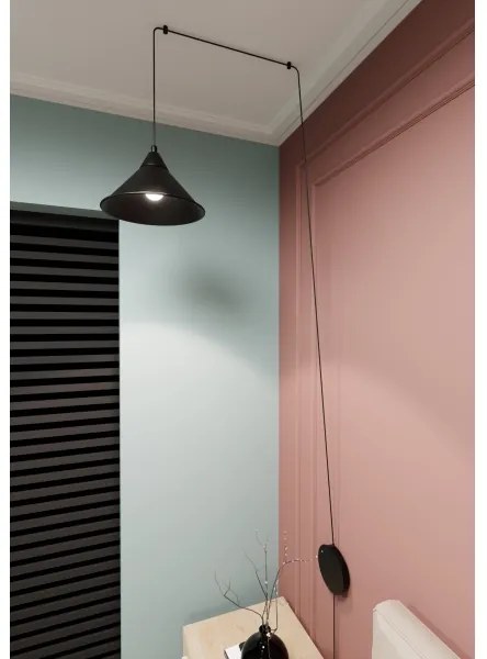 Csillár zsinóron ABRAMO 1xE27/15W/230V fekete