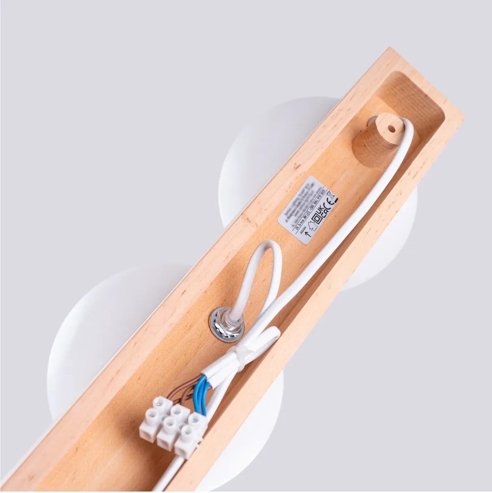 Fehér-natúr színű mennyezeti lámpa üveg búrával ø 12 cm Solum – Sollux