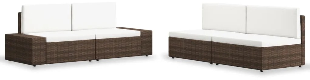 vidaXL 4 részes barna polyrattan kerti ülőgarnitúra