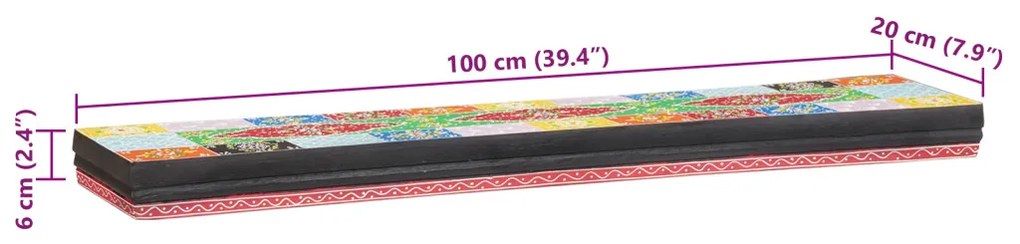 fali polcok 2 db 100x20x6 cm tömör mangófából