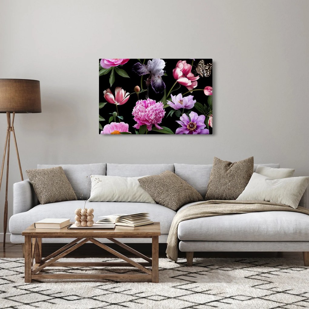 Kép - Virágok illusztrációja (90x60 cm)