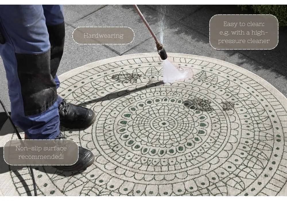 Porto zöld kültéri szőnyeg, ø 140 cm - NORTHRUGS