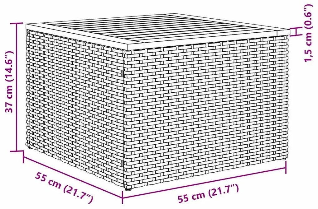 Kerti Kanapé Szett 8 pcs Bézs polirattan