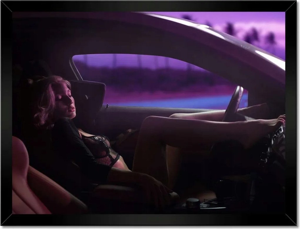 Poszterek keretben 40x30 Csaj az Audiban Fehérnemű