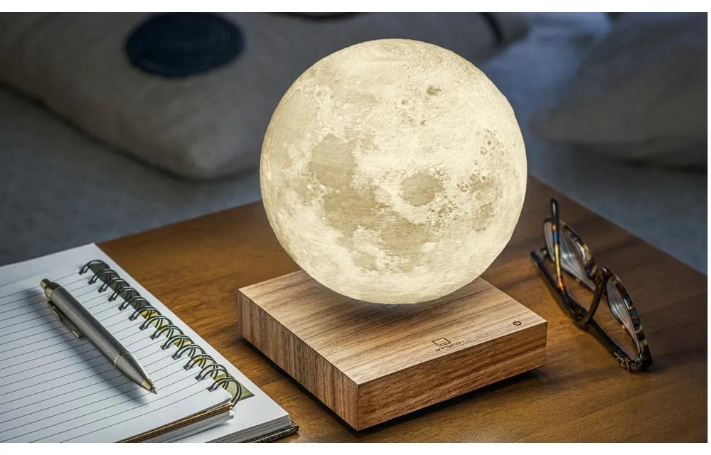 Barna LED asztali lámpa (magasság 14 cm) Moon – Gingko