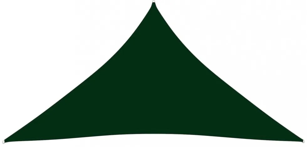 sötétzöld háromszögű oxford-szövet napvitorla 5 x 7 x 7 m
