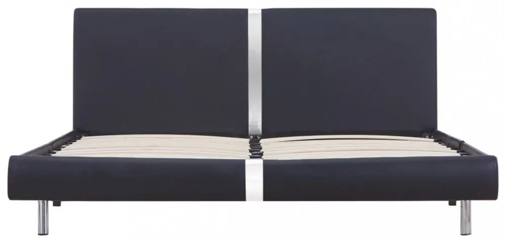 fekete műbőr ágykeret 120 x 200 cm