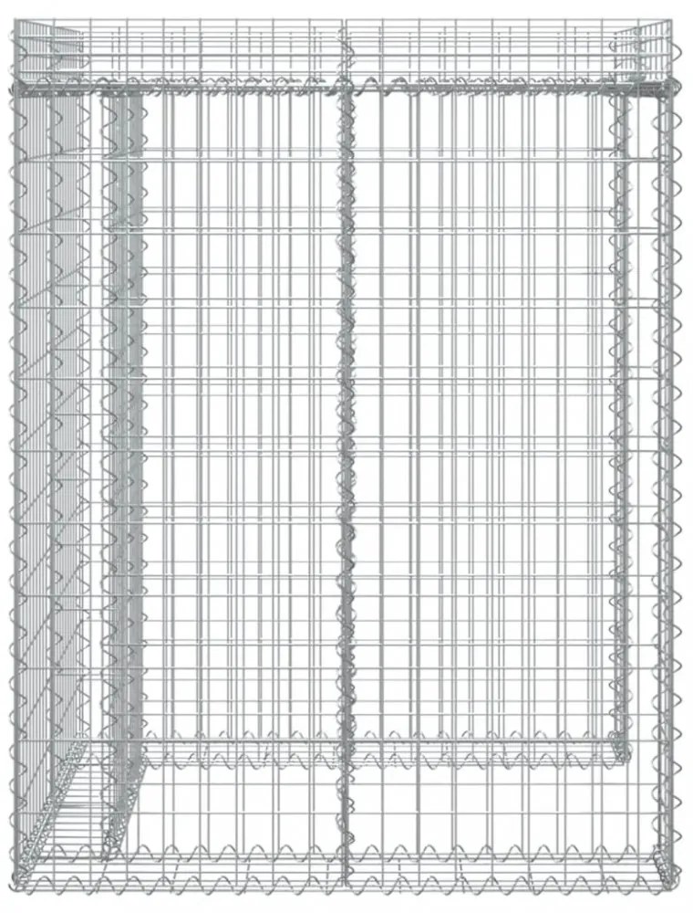 horganyzott vas gabionkosár szemeteskukához 110 x 91 x 120 cm