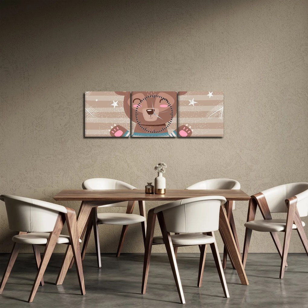 Kép - szerető mackó (órával) (90x30 cm)