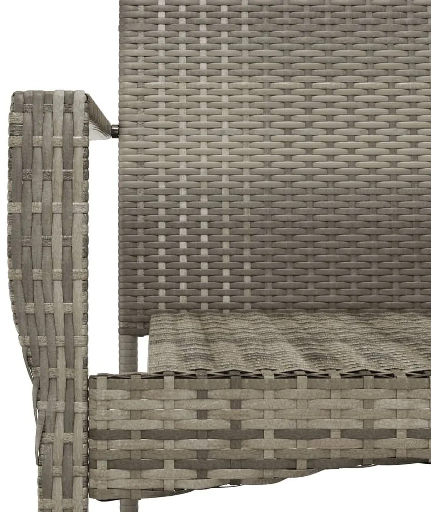 9 részes szürke polyrattan kerti étkezőgarnitúra párnával