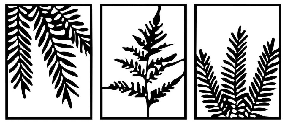 Fém fali dekoráció készlet 3 db-os 118x50 cm Yakomo – Wallity