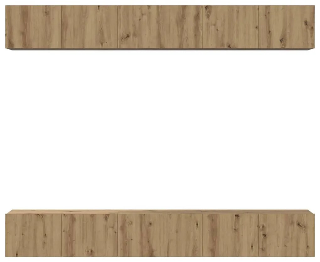 TV szekrény garnitúra 6 pcs kézműves tölgy 80 x 30 x 30 cm