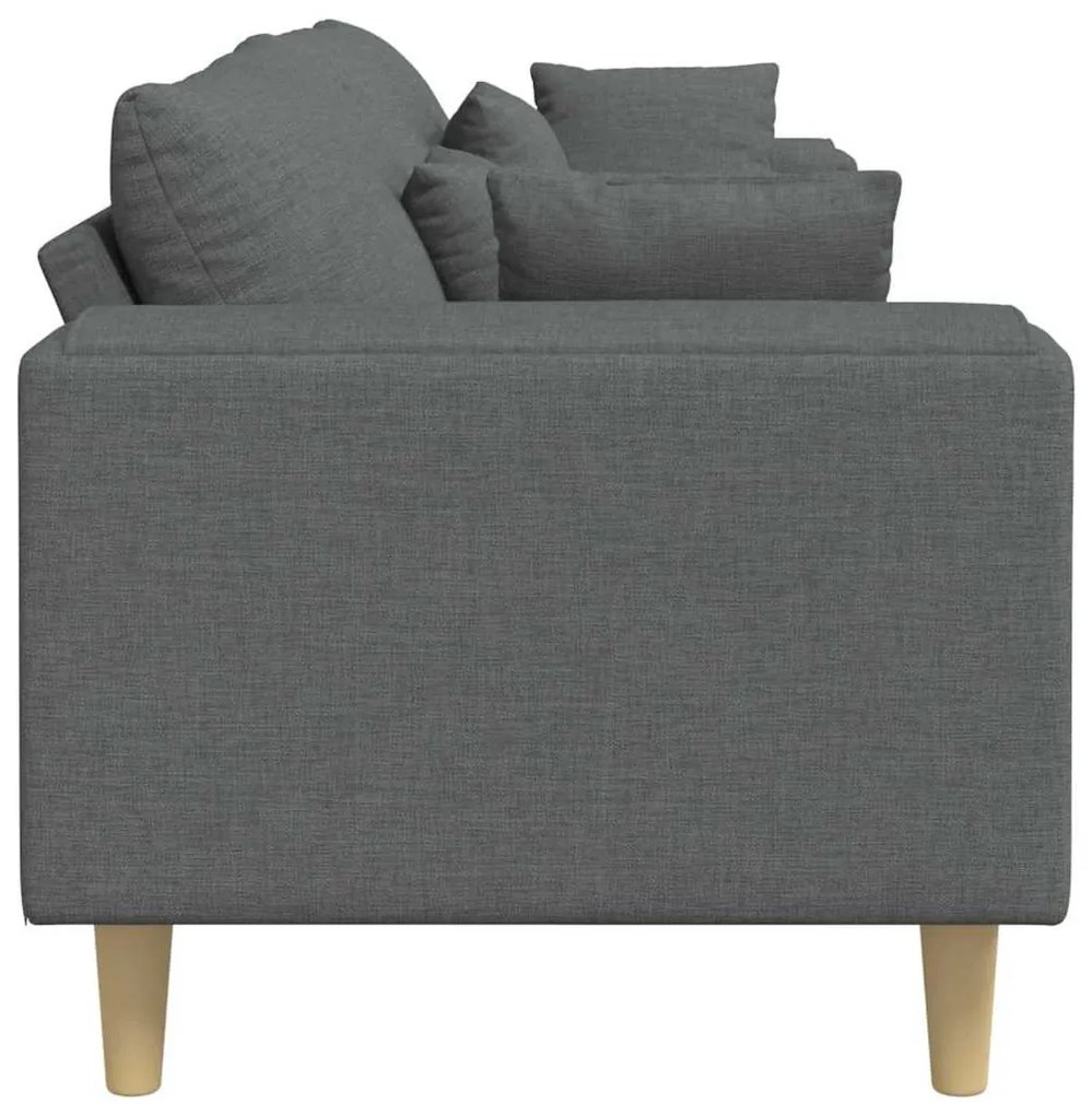 Szövet kanapé párnával Sötétszürke 208 cm szövet