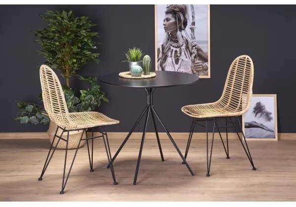 HOMORA fekete étkezőasztal