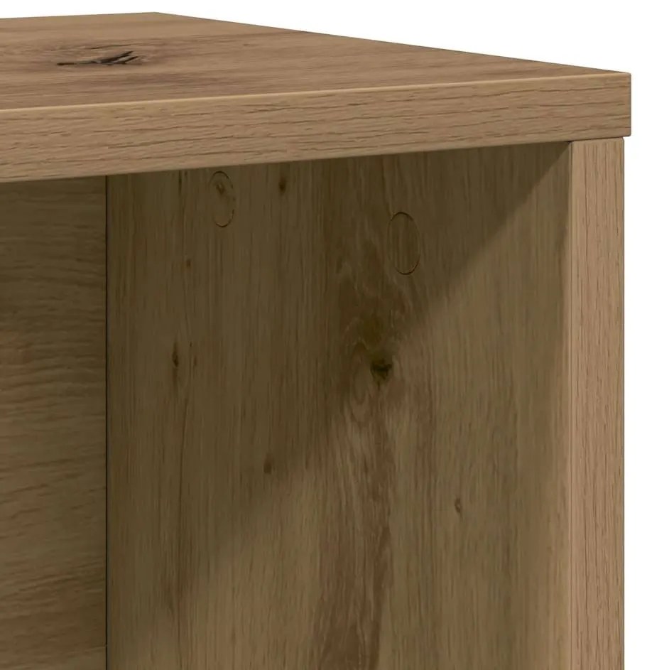 kézműves tölgy színű szerelt fa könyvespolc 60x24x76,5 cm