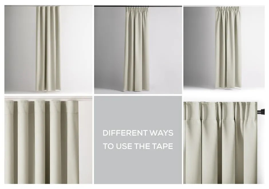 Krémszínű sötétítő termo függöny 140x270 cm Pleat – Restilo