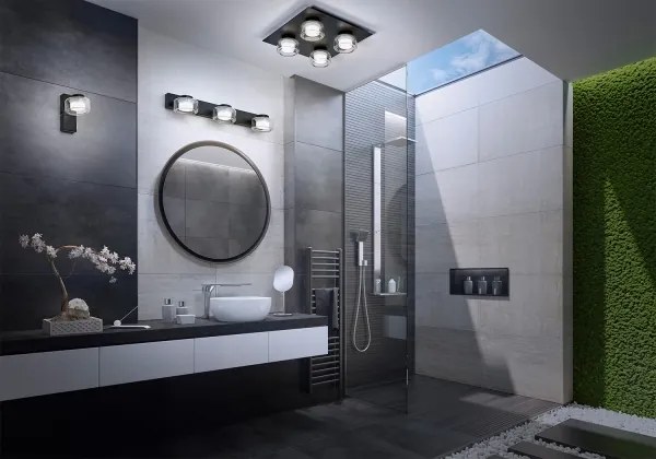 Osram - LED-es fürdőszobai fali lámpatest ORBIS FLAME 3xLED/5,5W/230V IP44 fekete