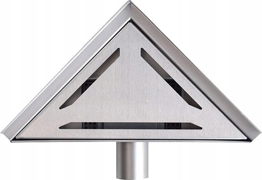 Zuhanyfolyóka háromszögletű 25x25x36cm rozsdamentes acél a csomagban