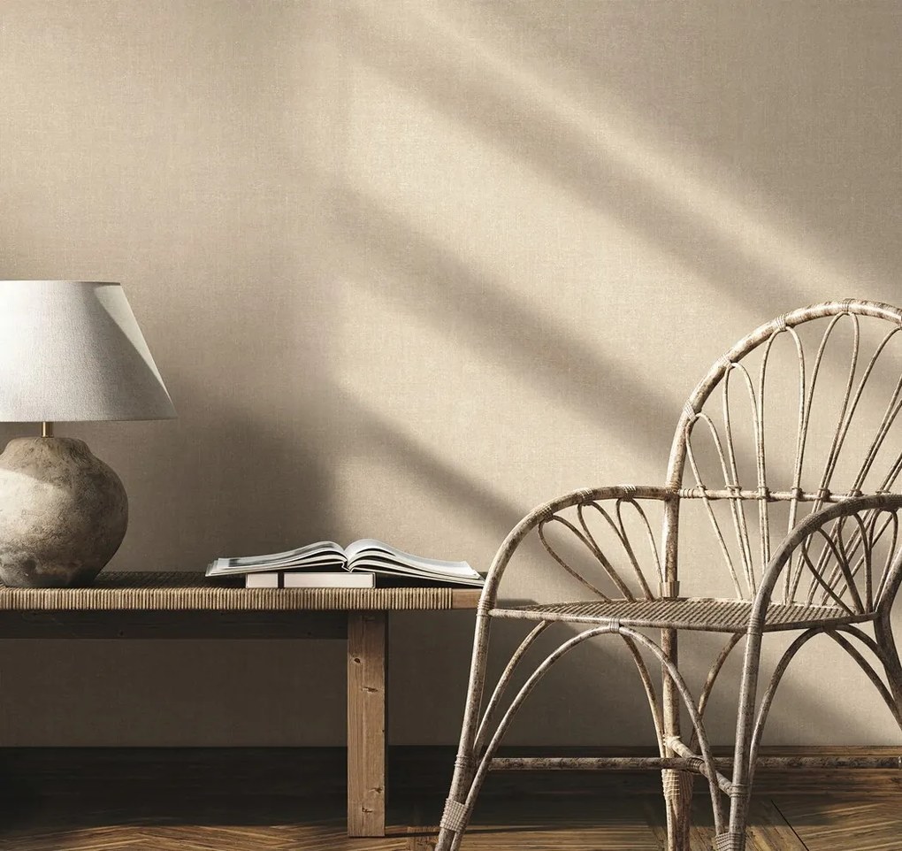 Bézs Vinil Szövet Utánzatú Fali Tapéta