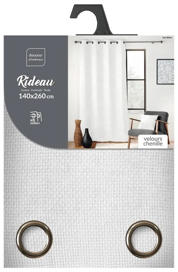 Fehér zsenília függöny 140x260 cm Leo – douceur d'intérieur
