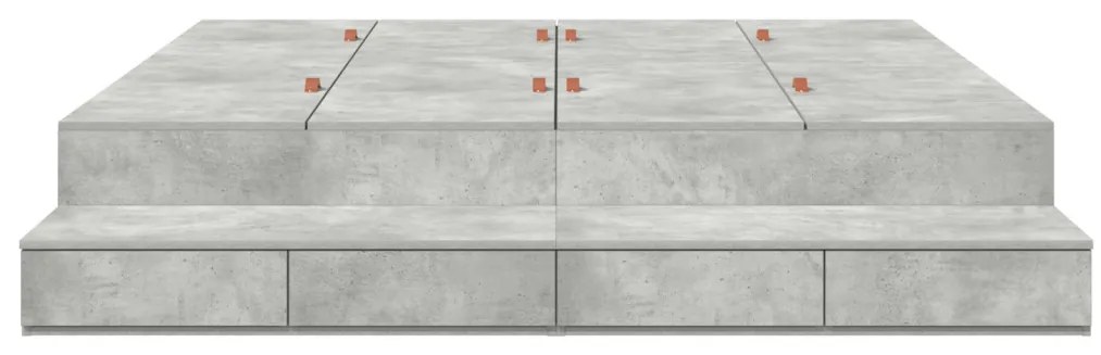 tárolóágykeret beton szürke 200x200 cm