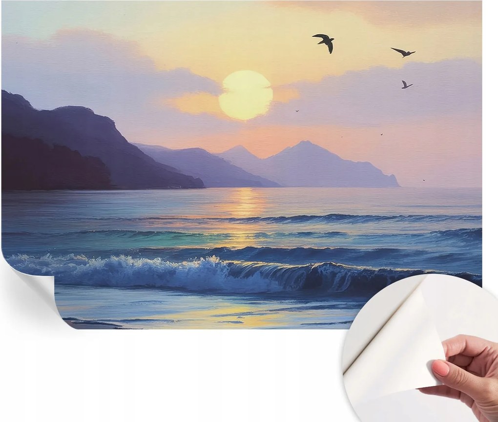 Dekoratív öntapadós fotótapéta irodába Tengeri nyugat 152x104 cm