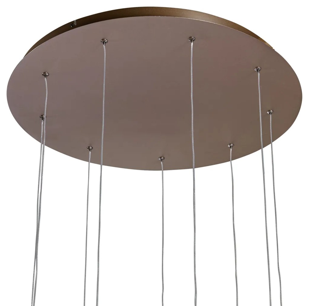 Design függőlámpa sötét bronz 9-lámpás LED-del, 3 lépésben dimmelhető - Vide Anella