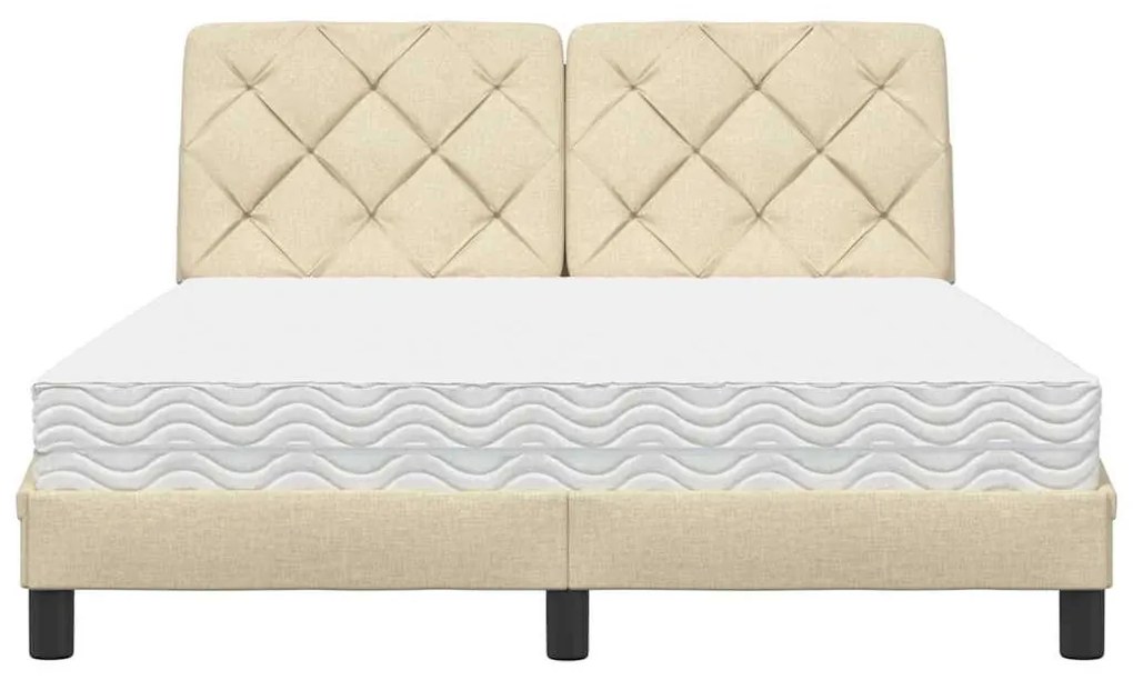 krém szövet ágy matraccal 140x190 cm