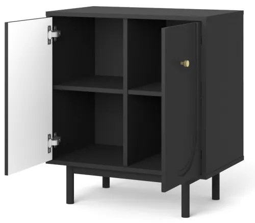 Komód Fekete Színben. MAZOMA 2D 79 cm.