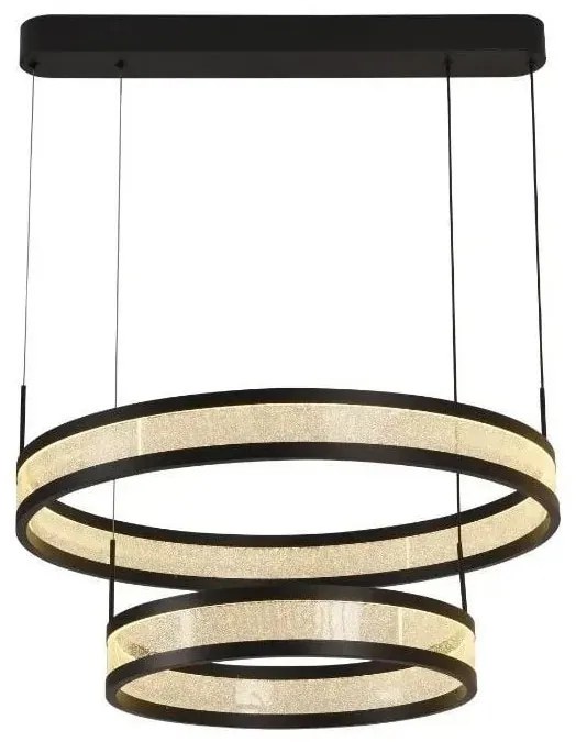 LED dimmelhető csillár zsinóron LED/70W/230V fekete + távirányítás