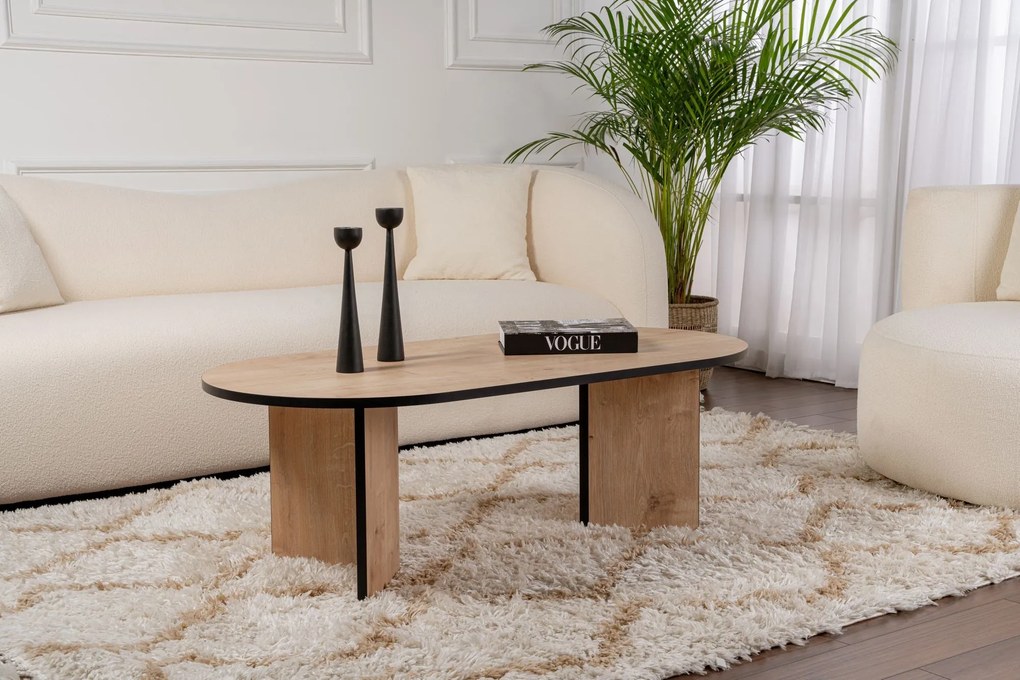Dohányzóasztal Sable - Sapphire Oak, Fekete