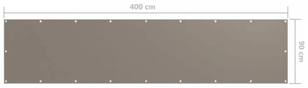 tópszínű oxford-szövet erkélyparaván 90 x 400 cm