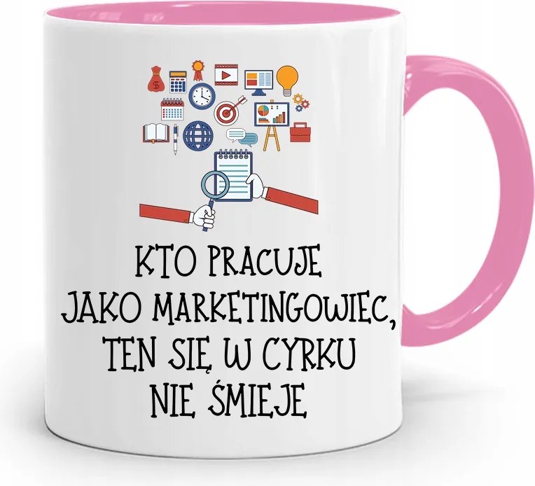 Marketingeseknek Marketing Bögre Rózsaszín Ajándék fényképes nyomtatással