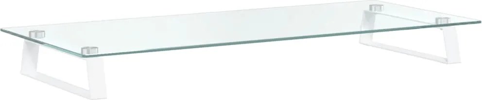 vidaXL fehér edzett üveg és fém monitorállvány 80 x 35 x 8 cm