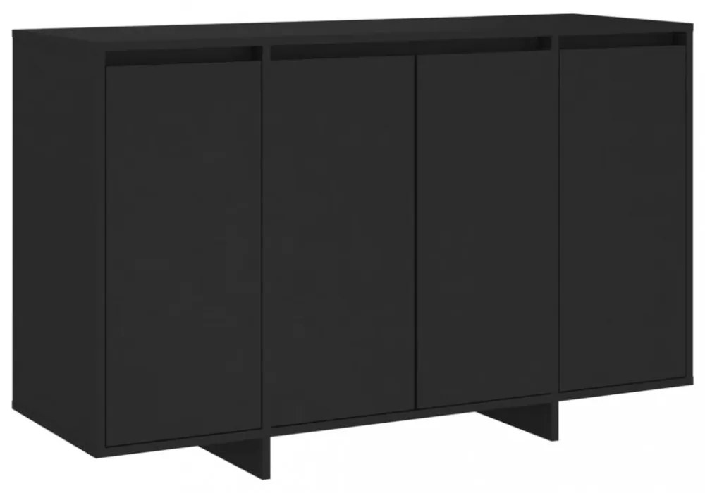 fekete forgácslap tálalószekrény 120 x 41 x 75 cm