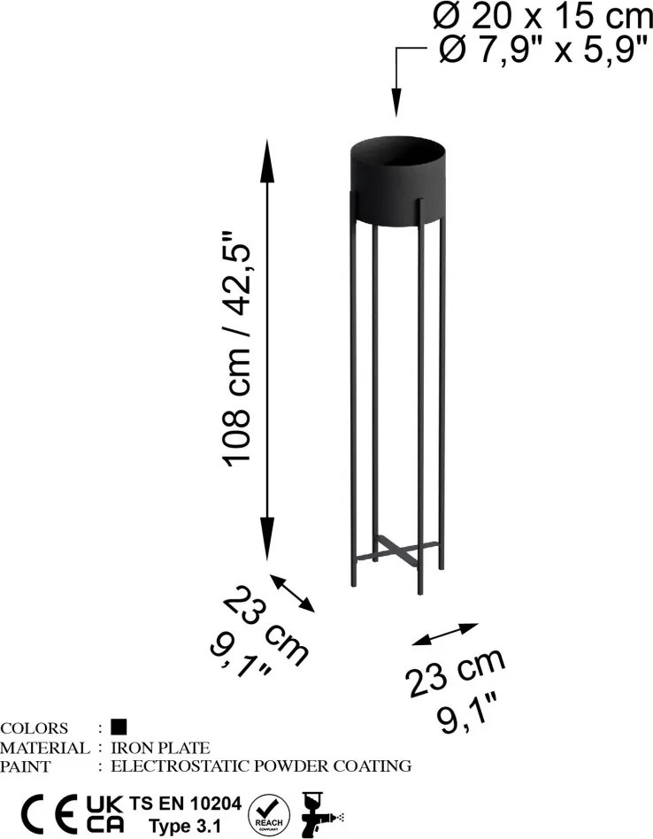 Virágtartó, Ø20 cm – GED-024