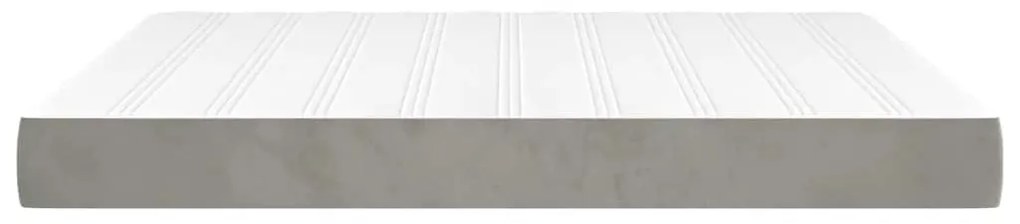 világosszürke bársony zsebrugós ágymatrac 160x210x20 cm