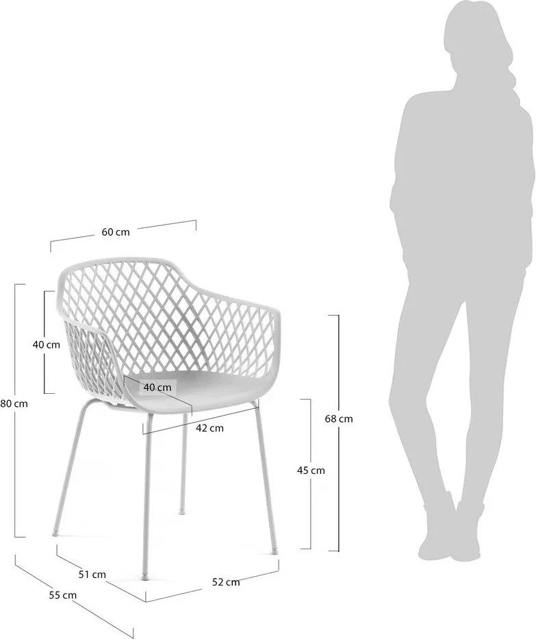 Fehér fém kerti szék Quinn – Kave Home