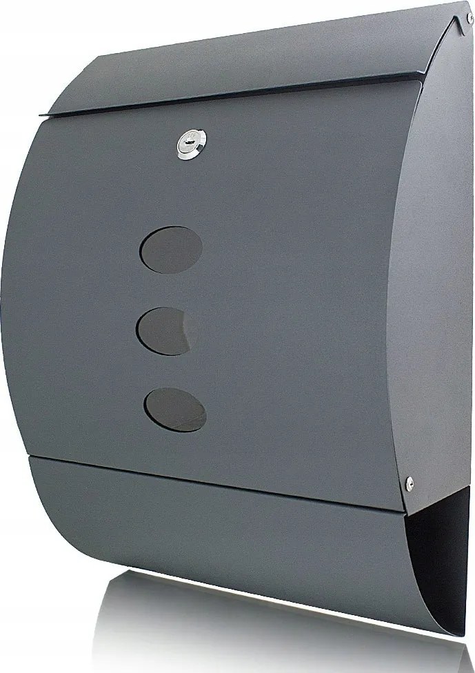 Postaláda újságtartóval, szürke